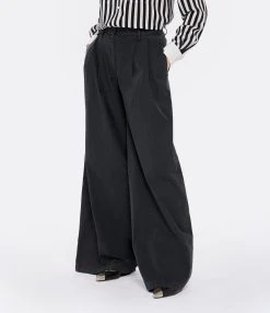 NILI LOTAN Pantalon Dillon Coton Charbon -ANINE BING Boutique nilil look20221222 119