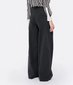 NILI LOTAN Pantalon Dillon Coton Charbon -ANINE BING Boutique nilil look20221222 121