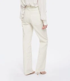 NILI LOTAN Pantalon Mitchell Coton Ecru -ANINE BING Boutique nilil look20221222 204