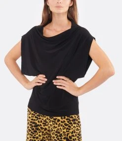 Norma Kamali Top Noir Manches Chauves Souris -ANINE BING Boutique norma look20220726 507
