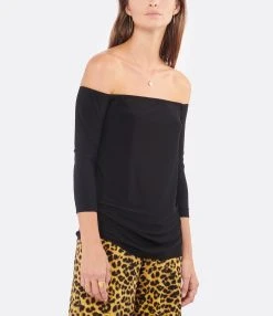 Norma Kamali Top Épaules Dénudées Noir -ANINE BING Boutique norma look20220726 509