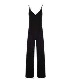 Norma Kamali Combinaison Noir Jambe Large