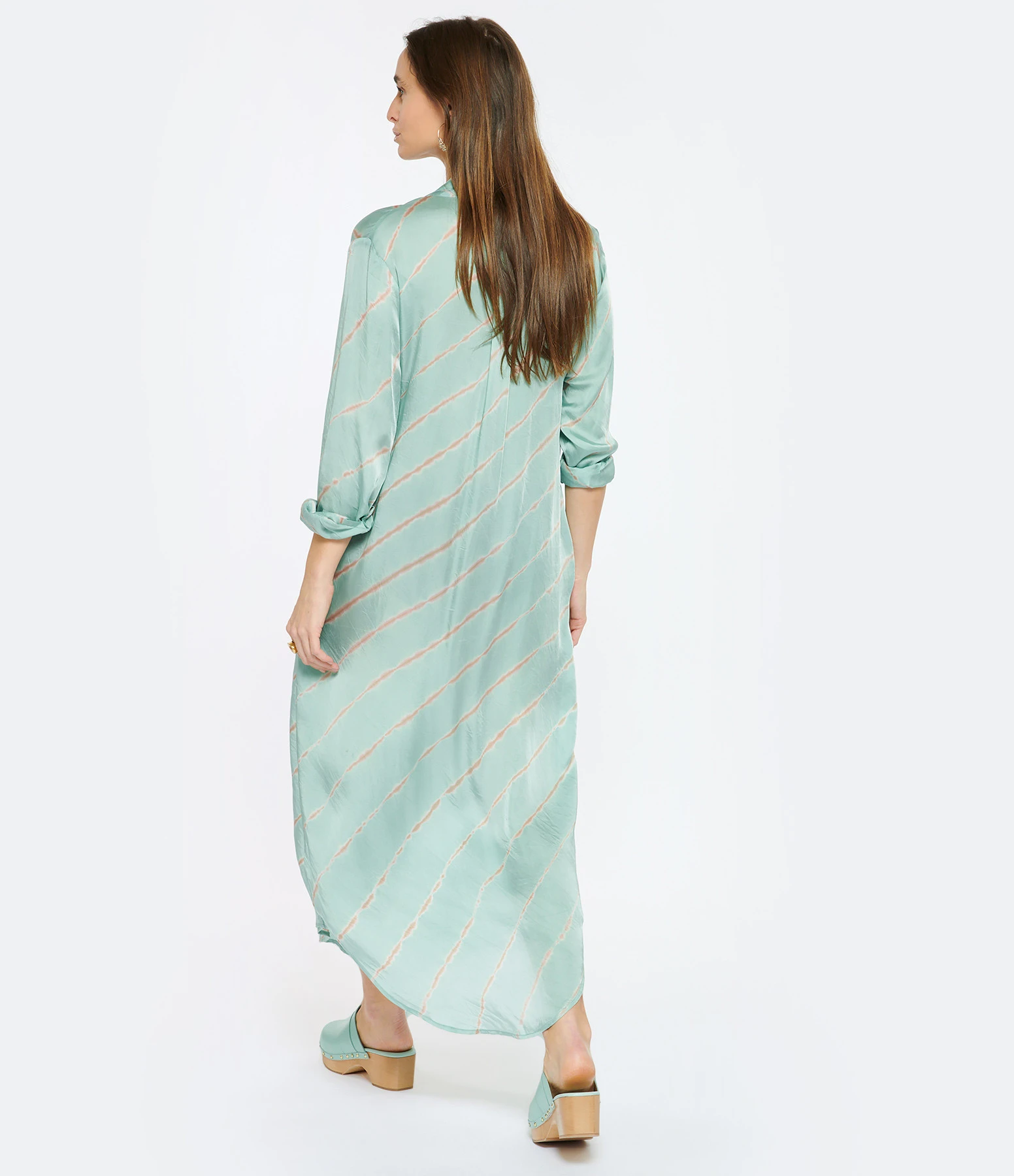 NOUS Robe Katrien Diagonal Rayures Bleu Aqua 6 NOUS Robe Katrien Diagonal Rayures Bleu Aqua – Image 4