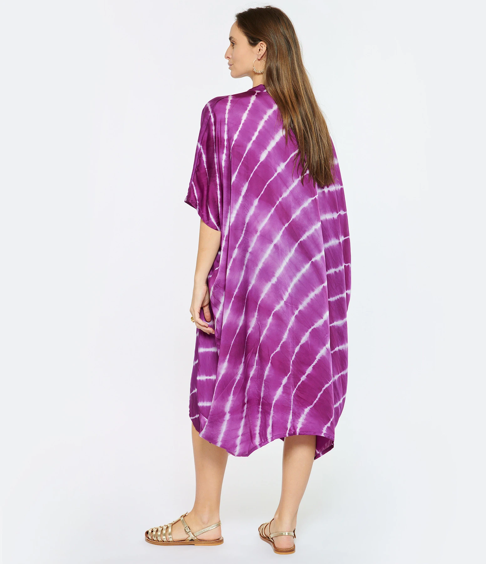 NOUS Robe Kaftan Sam Rayures Violet 7 NOUS Robe Kaftan Sam Rayures Violet – Image 5
