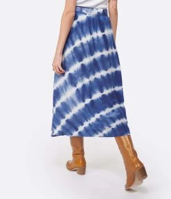 NOUS Jupe Alice Soie Rayures Bleu Marine -ANINE BING Boutique nouss look20230125 522