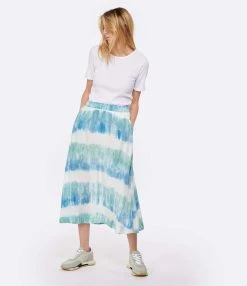 NOUS Jupe Alice Soie Rayures Bleu Aqua 9 NOUS Jupe Alice Soie Rayures Bleu Aqua -ANINE BING Boutique nouss look20230125 524