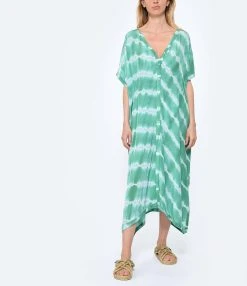 NOUS Kaftan Palma Diagonal Rayures Vert -ANINE BING Boutique nouss look20230222 396