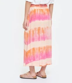 NOUS Jupe Alice Soie Rayures Papaye -ANINE BING Boutique nouss look20230228 200