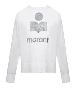MARANT ÉTOILE Tee-shirt Klowia Lin Blanc Argenté