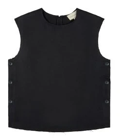 LOULOU STUDIO Top Boutonné Novi Noir