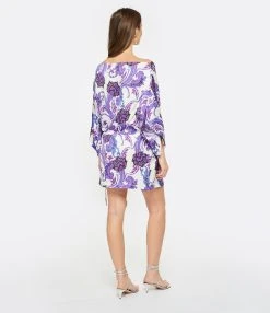 OUD Robe Leonard Motifs Violet Blanc -ANINE BING Boutique oudle look20230118 133
