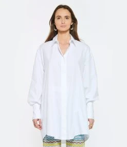 PATOU Robe Chemise Courte Coton Blanc Perle -ANINE BING Boutique patou look20230124 231 1