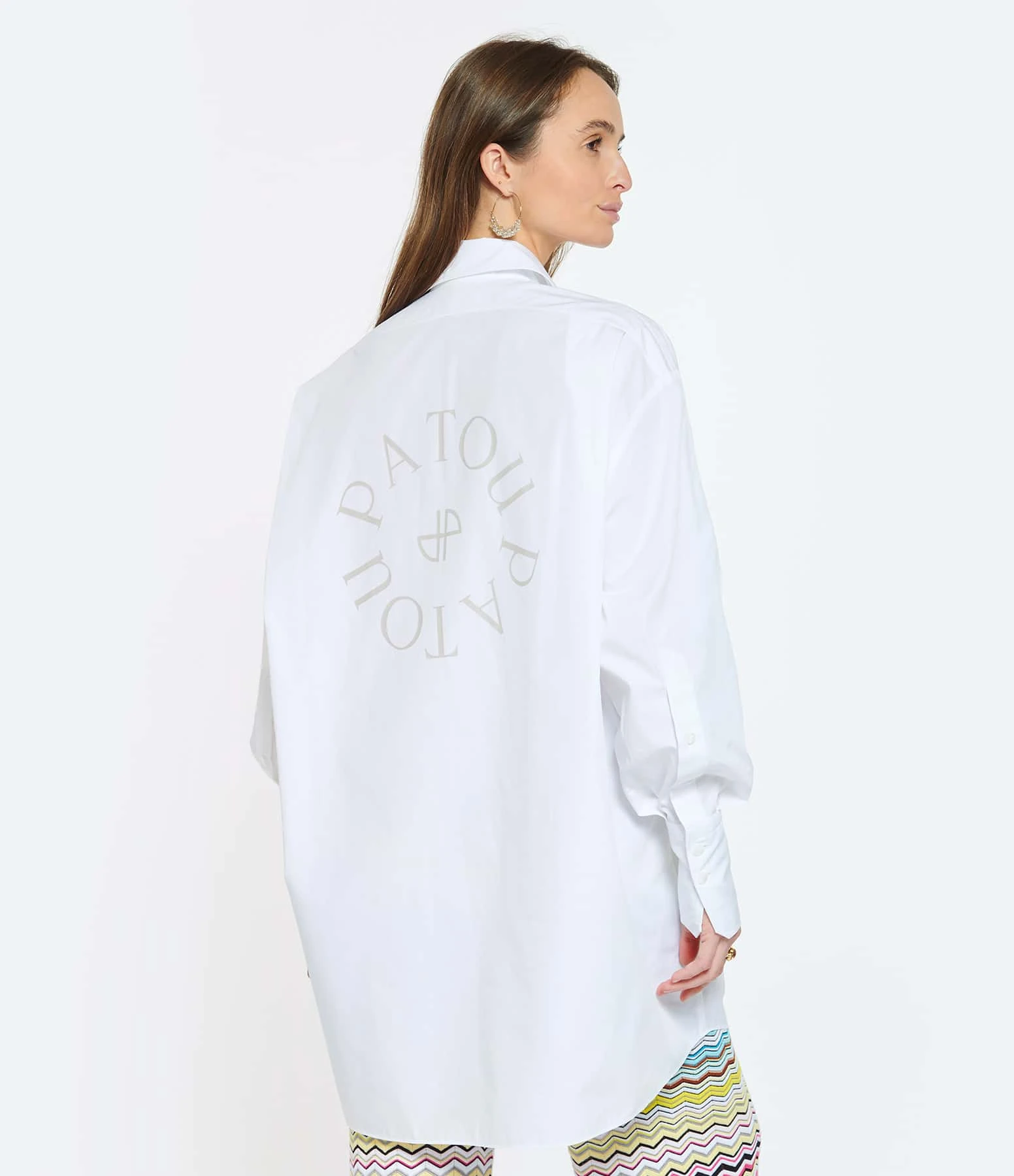 PATOU Robe Chemise Courte Coton Blanc Perle 7 PATOU Robe Chemise Courte Coton Blanc Perle â Image 5