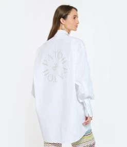 PATOU Robe Chemise Courte Coton Blanc Perle -ANINE BING Boutique patou look20230124 236 1