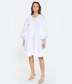PATOU Robe Froufrou Coton Blanc 11 PATOU Robe Froufrou Coton Blanc -ANINE BING Boutique patou look20230124 240 1