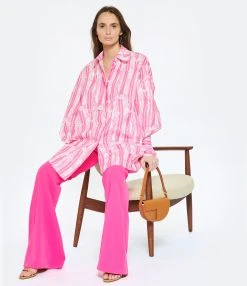 PATOU Robe Chemise Courte Coton Rose Art Déco 15 PATOU Robe Chemise Courte Coton Rose Art Déco -ANINE BING Boutique patou look20230124 394 1