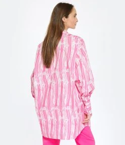 PATOU Robe Chemise Courte Coton Rose Art Déco -ANINE BING Boutique patou look20230124 405 1 1