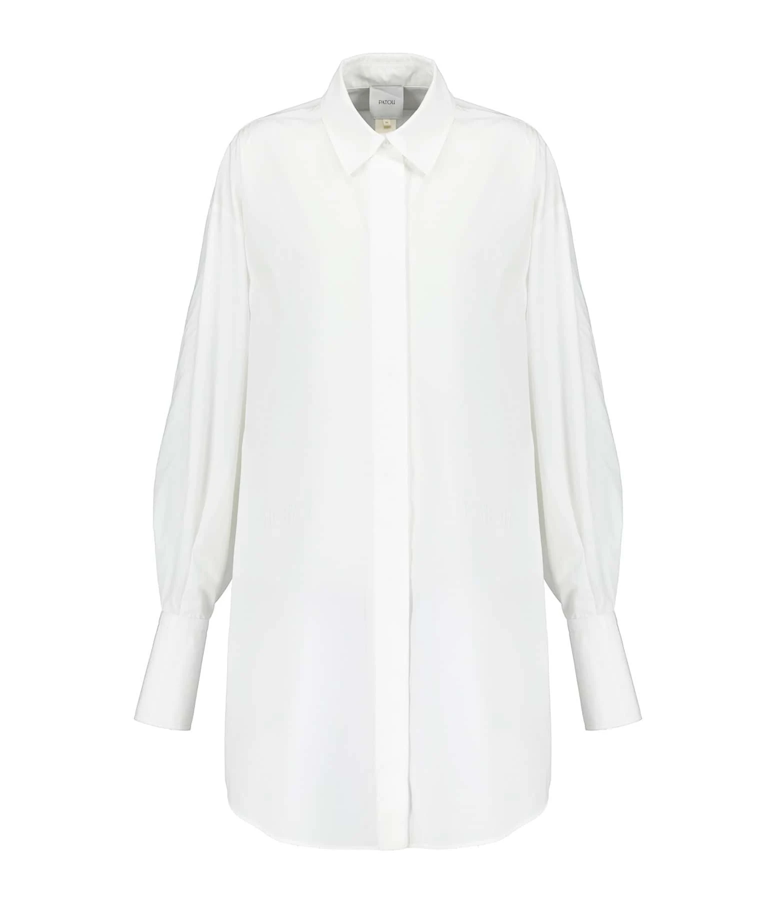 PATOU Robe Chemise Courte Coton Blanc Perle 3 PATOU Robe Chemise Courte Coton Blanc Perle