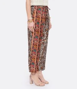 PIERRE-LOUIS MASCIA Pantalon Aloe Soie Imprimé Animal Bordeaux -ANINE BING Boutique plmas look20220329 123