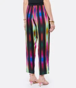 PIERRE-LOUIS MASCIA Pantalon Aloe Soie Imprimé Noir Rose -ANINE BING Boutique plmas look20220329 143