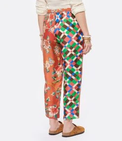 PIERRE-LOUIS MASCIA Pantalon Aloe Soie Imprimé Rouge Vert -ANINE BING Boutique plmas look20220329 35