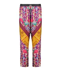 PIERRE-LOUIS MASCIA Pantalon Aloe Coton Violet Fleuri