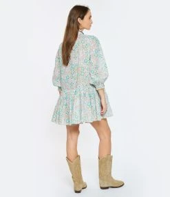 Poupette St Barth Robe Courte Tesorino Coton Brodé Turquoise 9 Poupette St Barth Robe Courte Tesorino Coton Brodé Turquoise -ANINE BING Boutique psbar look20230124 205 1