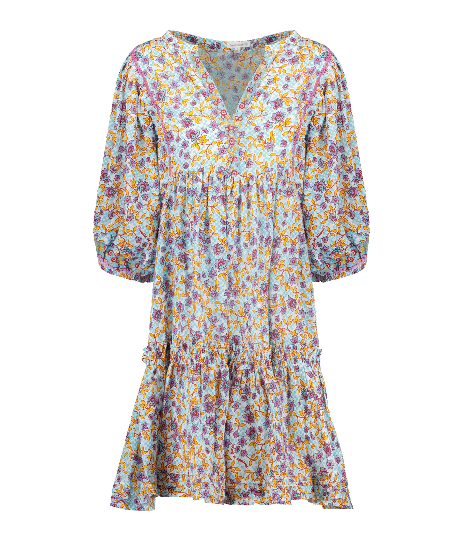 Poupette St Barth Robe Courte Aria Coton Violet 3 Poupette St Barth Robe Courte Aria Coton Violet