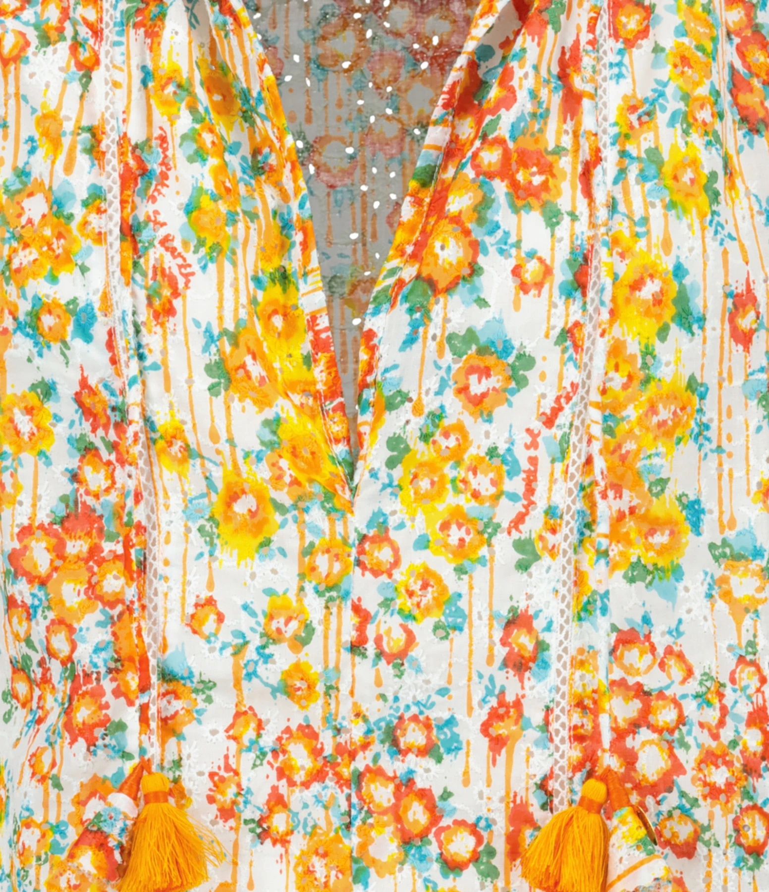 Poupette St Barth Robe Courte Clara Coton Brodé Orange 4 Poupette St Barth Robe Courte Clara Coton Brodé Orange – Image 2