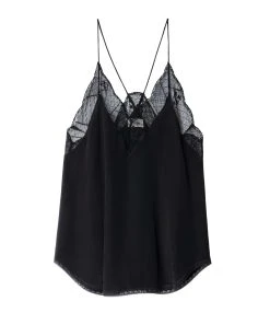 Zadig & Voltaire Top Caraco Christy Soie Noir
