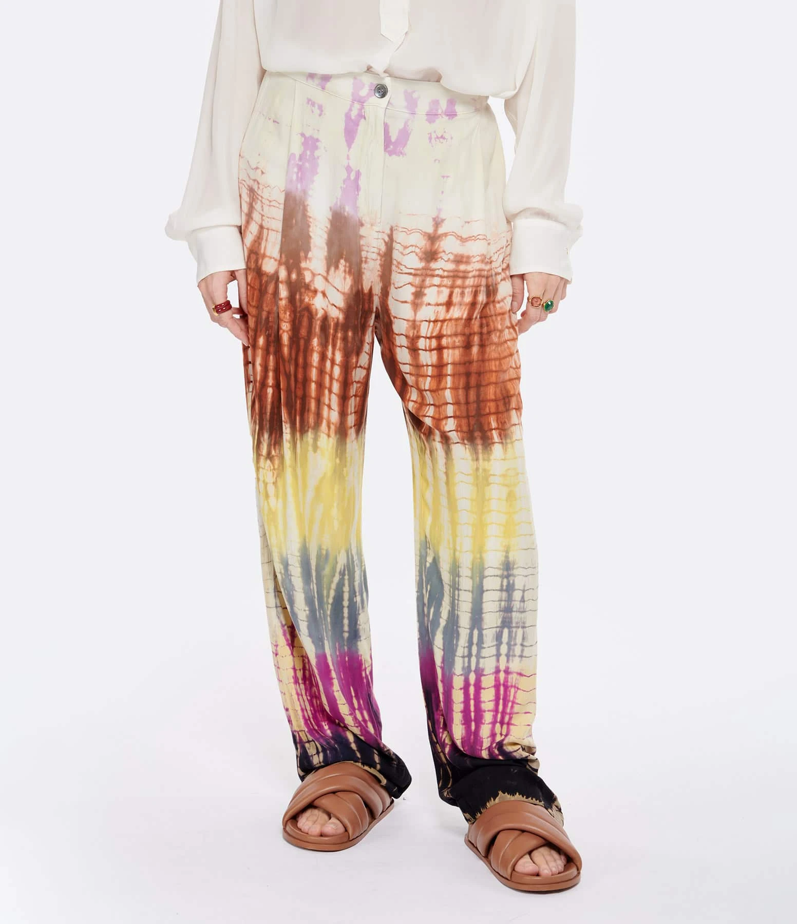 RAQUEL ALLEGRA Pantalon Françoise Multicolore 6 RAQUEL ALLEGRA Pantalon Françoise Multicolore – Image 4