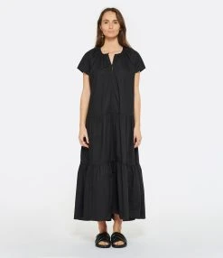 ROBERTO COLLINA Robe Volant Coton Noir -ANINE BING Boutique rcoll look20230118 93