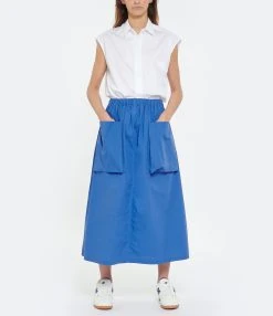 ROBERTO COLLINA Jupe Mi Longue Bleu Poches 9 ROBERTO COLLINA Jupe Mi Longue Bleu Poches -ANINE BING Boutique rcoll look20230228 233