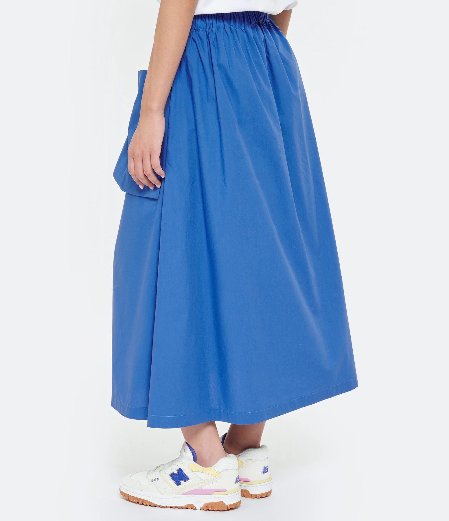 ROBERTO COLLINA Jupe Mi Longue Bleu Poches 7 ROBERTO COLLINA Jupe Mi Longue Bleu Poches – Image 5