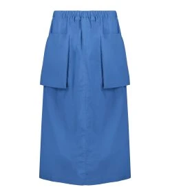 ROBERTO COLLINA Jupe Mi Longue Bleu Poches