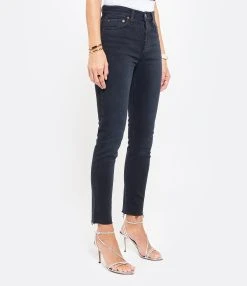 RE/DONE Jean Crop Taille Haute Noir Délavé -ANINE BING Boutique redon look20200617 124
