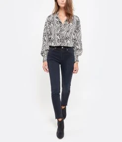 RE/DONE Jean Crop Taille Haute Noir Délavé -ANINE BING Boutique redon look20200617 133