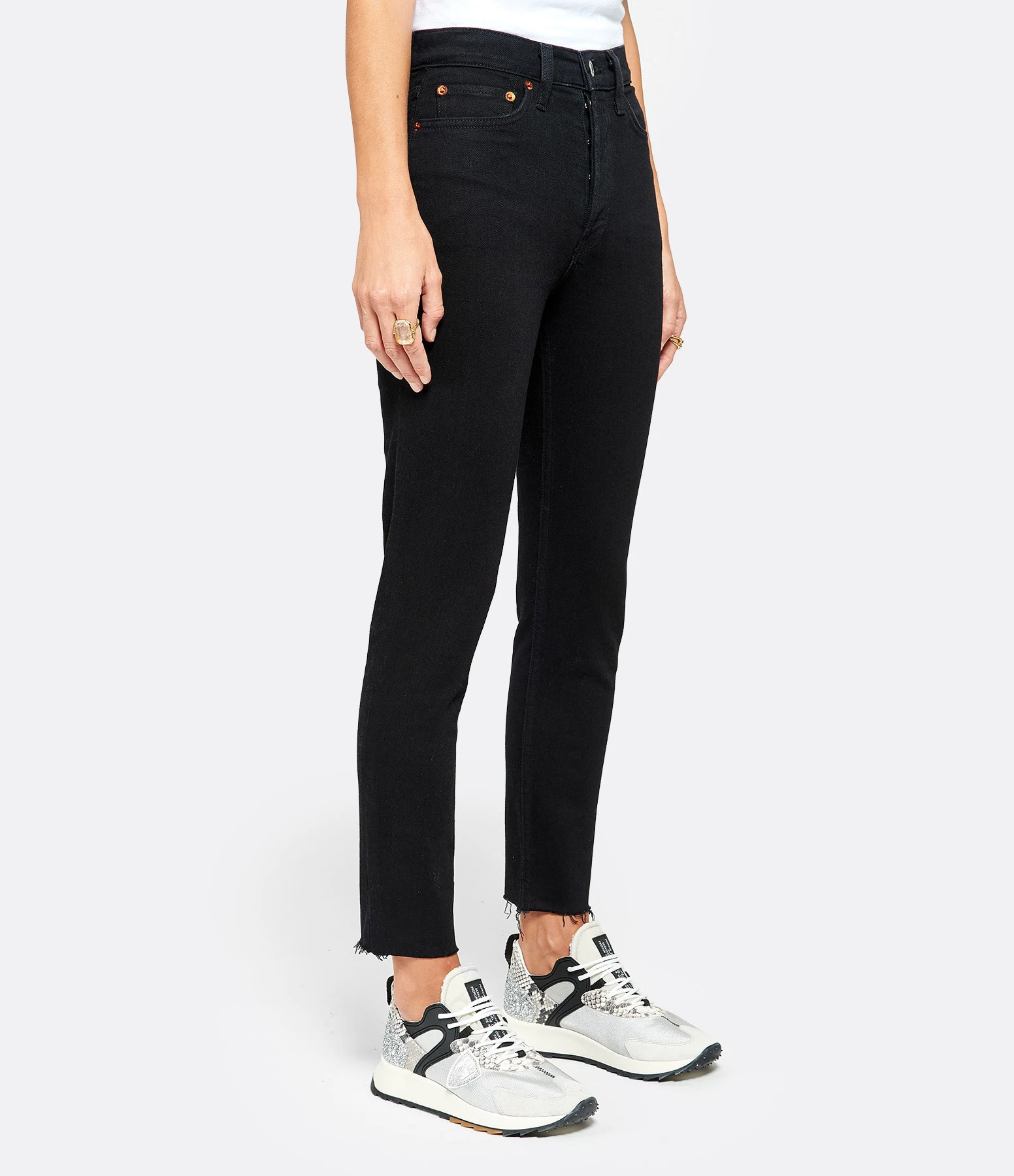 RE/DONE Jean Crop Taille Haute Noir 6 RE/DONE Jean Crop Taille Haute Noir – Image 4