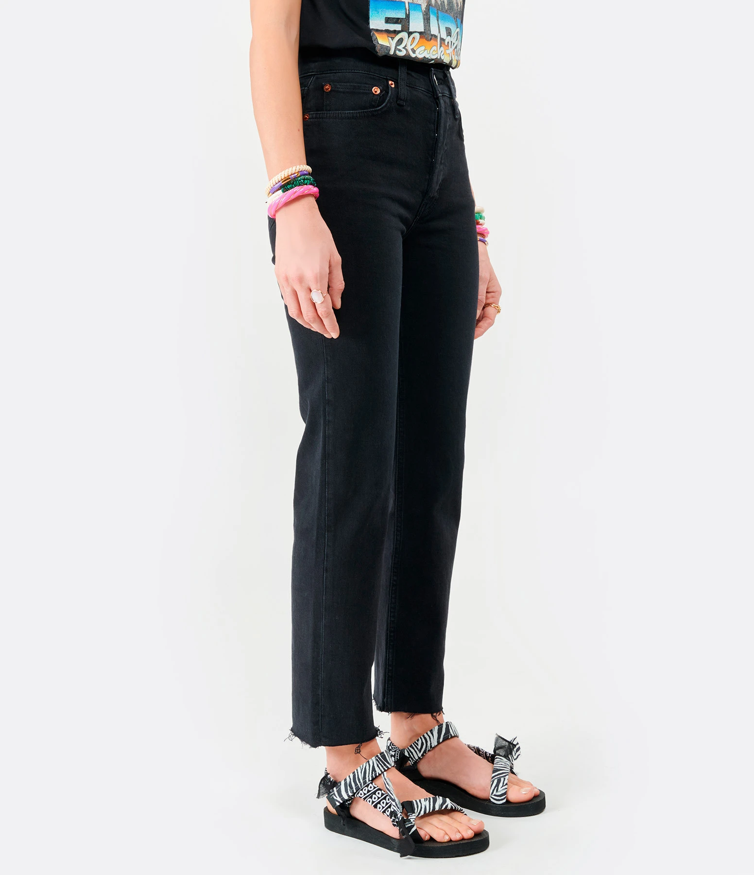 RE/DONE Jean 70s Stove Coton Noir Délavé 6 RE/DONE Jean 70s Stove Coton Noir Délavé – Image 4