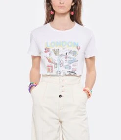 RE/DONE Tee-shirt London Coton Blanc Vintage -ANINE BING Boutique redon look20220315 188