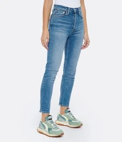 RE/DONE Jean 90s High Rise Ankle Crop Denim Bleu 11 RE/DONE Jean 90s High Rise Ankle Crop Denim Bleu -ANINE BING Boutique redon look20220621 478