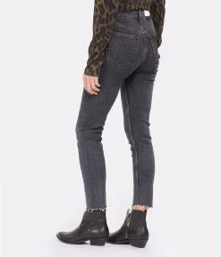 RE/DONE Jean 90s High Rise Ankle Crop Denim Noir -ANINE BING Boutique redon look20220907 368