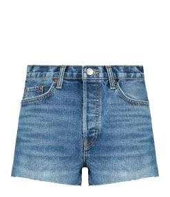RE/DONE Short 70s High Rise Denim Bleu