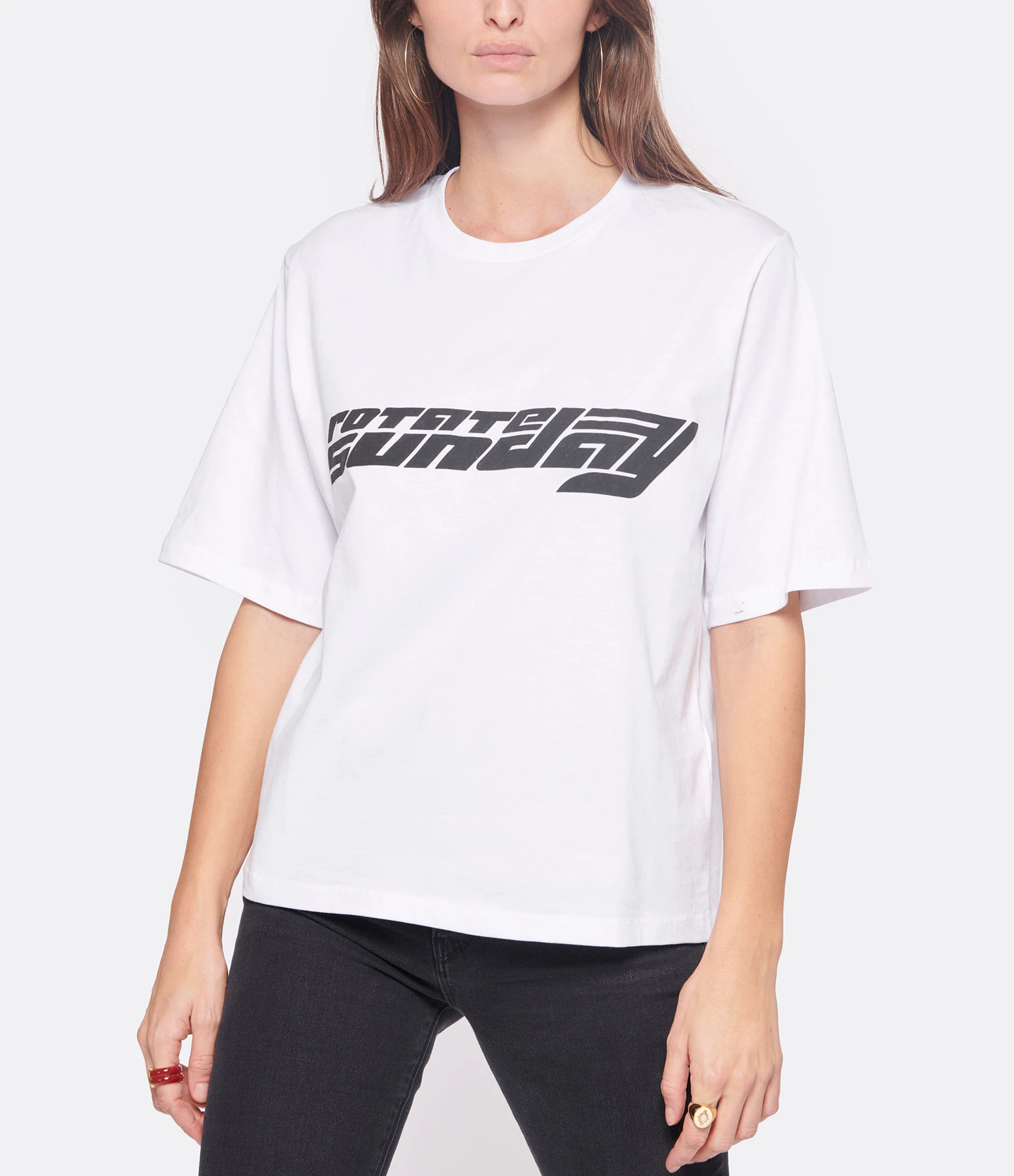 ROTATE Tee-shirt Logo Coton Blanc, Capsule Sunday 5 ROTATE Tee-shirt Logo Coton Blanc, Capsule Sunday – Image 3
