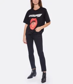 ROTATE Tee-shirt Lips Coton Noir, Capsule Sunday 11 ROTATE Tee-shirt Lips Coton Noir, Capsule Sunday -ANINE BING Boutique rotat look20221102 276