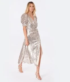 ROTATE Robe Sierina Sequin Argenté -ANINE BING Boutique rotat look20221124 305