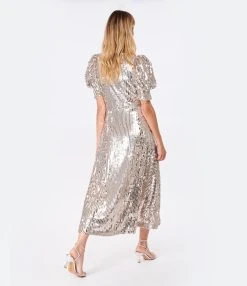 ROTATE Robe Sierina Sequin Argenté -ANINE BING Boutique rotat look20221124 308