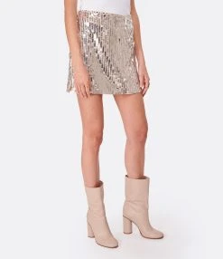 ROTATE Jupe Mini Oliria Sequin Argenté -ANINE BING Boutique rotat look20221124 454