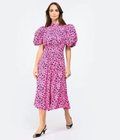 ROTATE Robe Bouffante Jacquard Rose -ANINE BING Boutique rotat look20221206 131