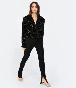 ROTATE Top Court Sequins Noir -ANINE BING Boutique rotat look20221206 273